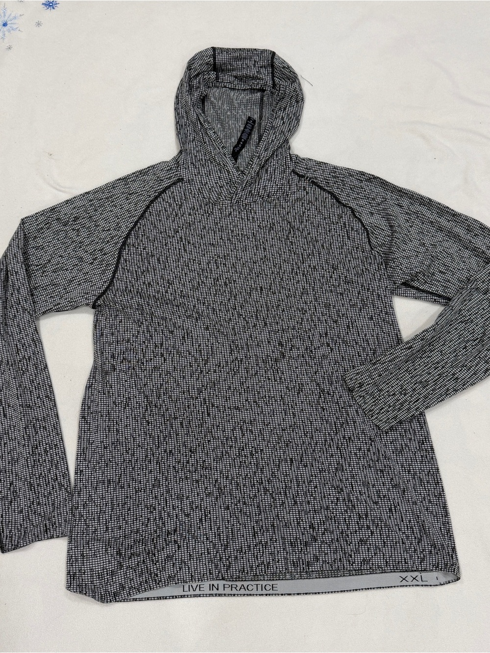 Lululemon Hoodie Men XXL Gray Black Metal Vent Tech Pullover Long Sleeve